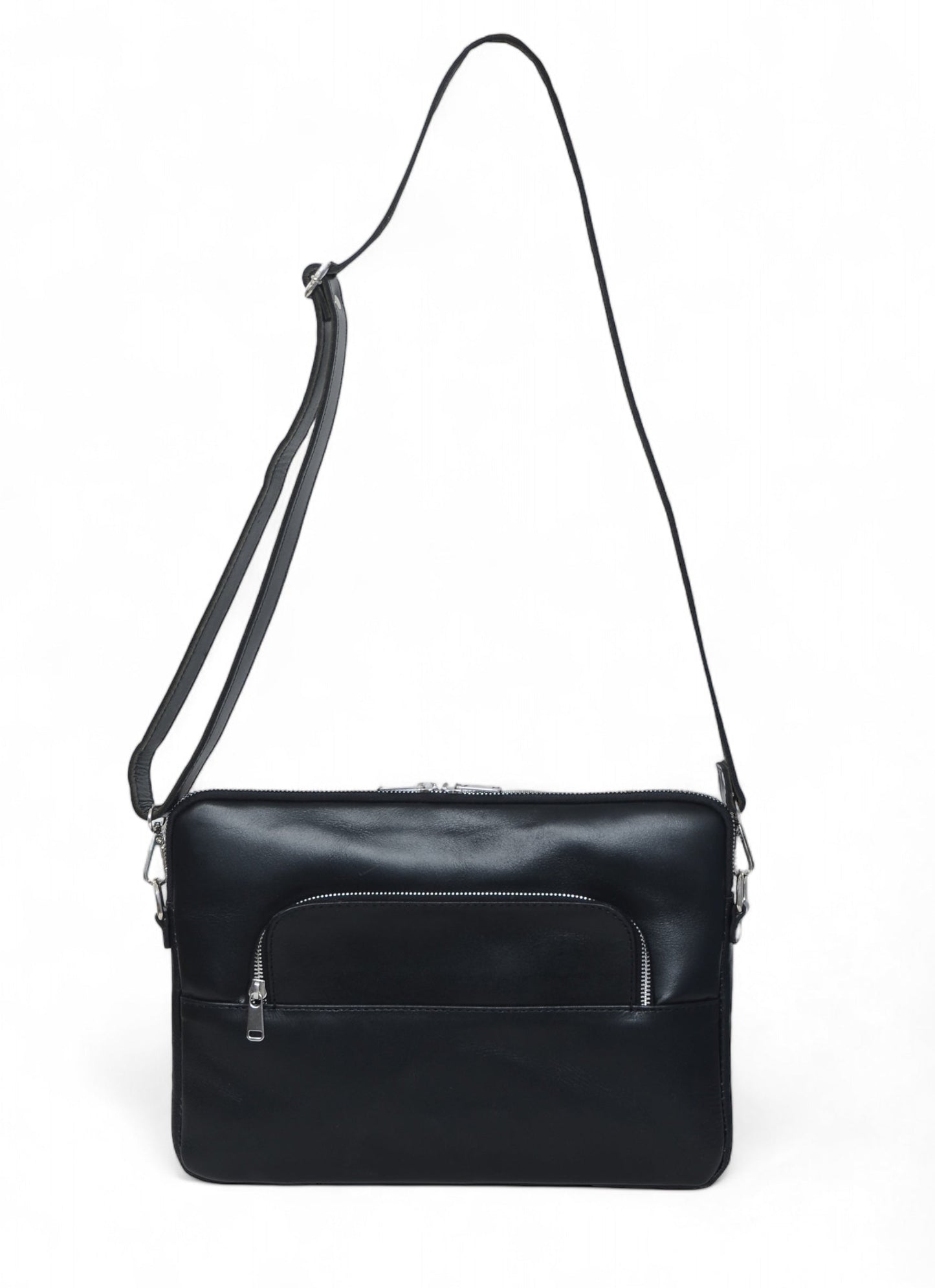 Tech Leather Laptop Sleeve - Black