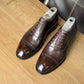Chocolate Brown Patina Cap Toe Oxfords