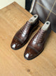 Chocolate Brown Patina Cap Toe Oxfords