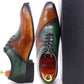 Men's Brown & Purple Leather Formal Oxford Shoes