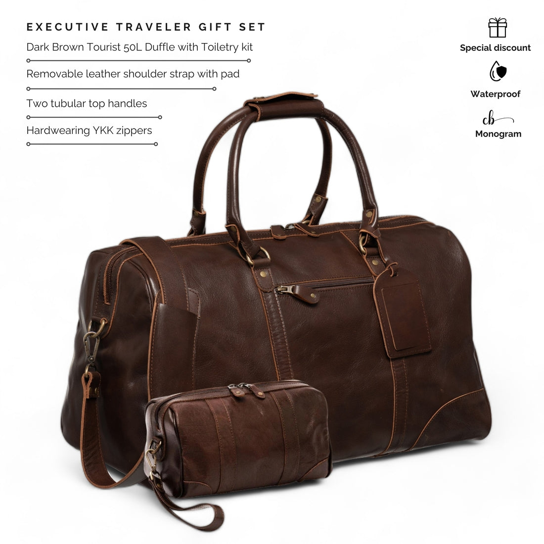 Executive Tourist Gift Set - Antique Brown