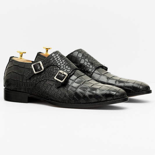 The Reed | Alligator Texture Monk Strap