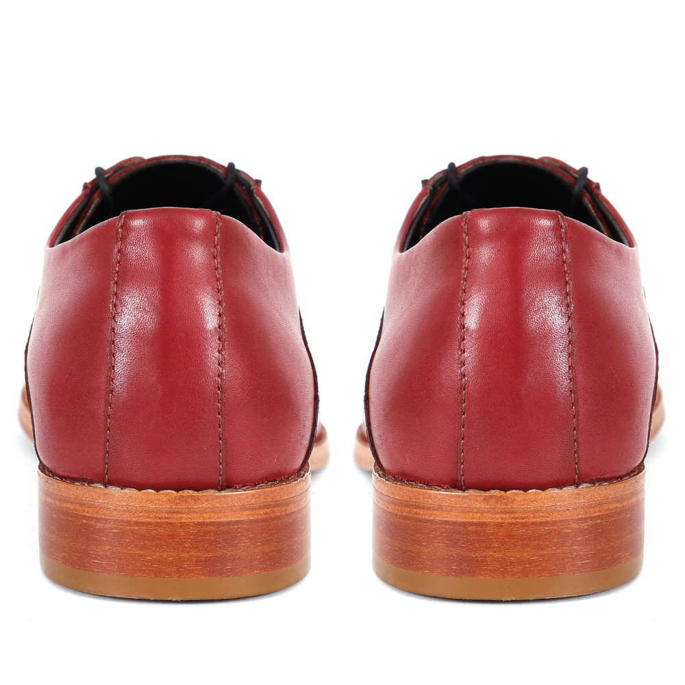 The Rellin | Red Men's Leather Oxford Shoes