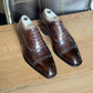 Chocolate Brown Patina Cap Toe Oxfords