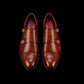 Cap Toe Double Monk Strap – Brown