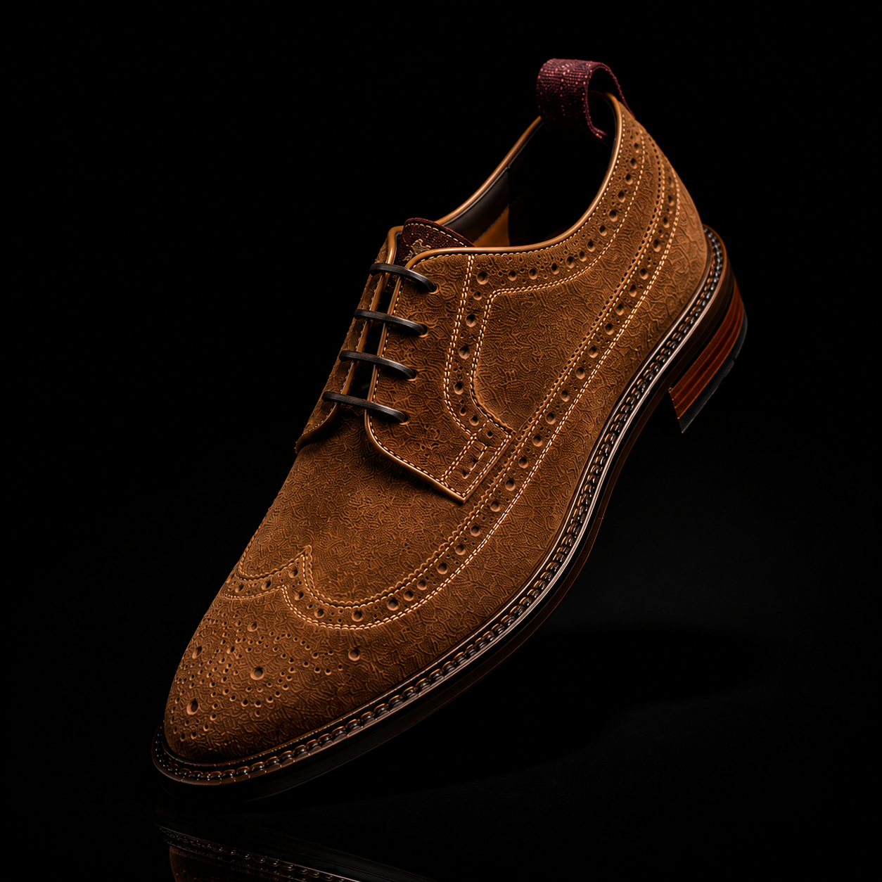 Handmade Men's Brown Suede Leather Oxford Shoes