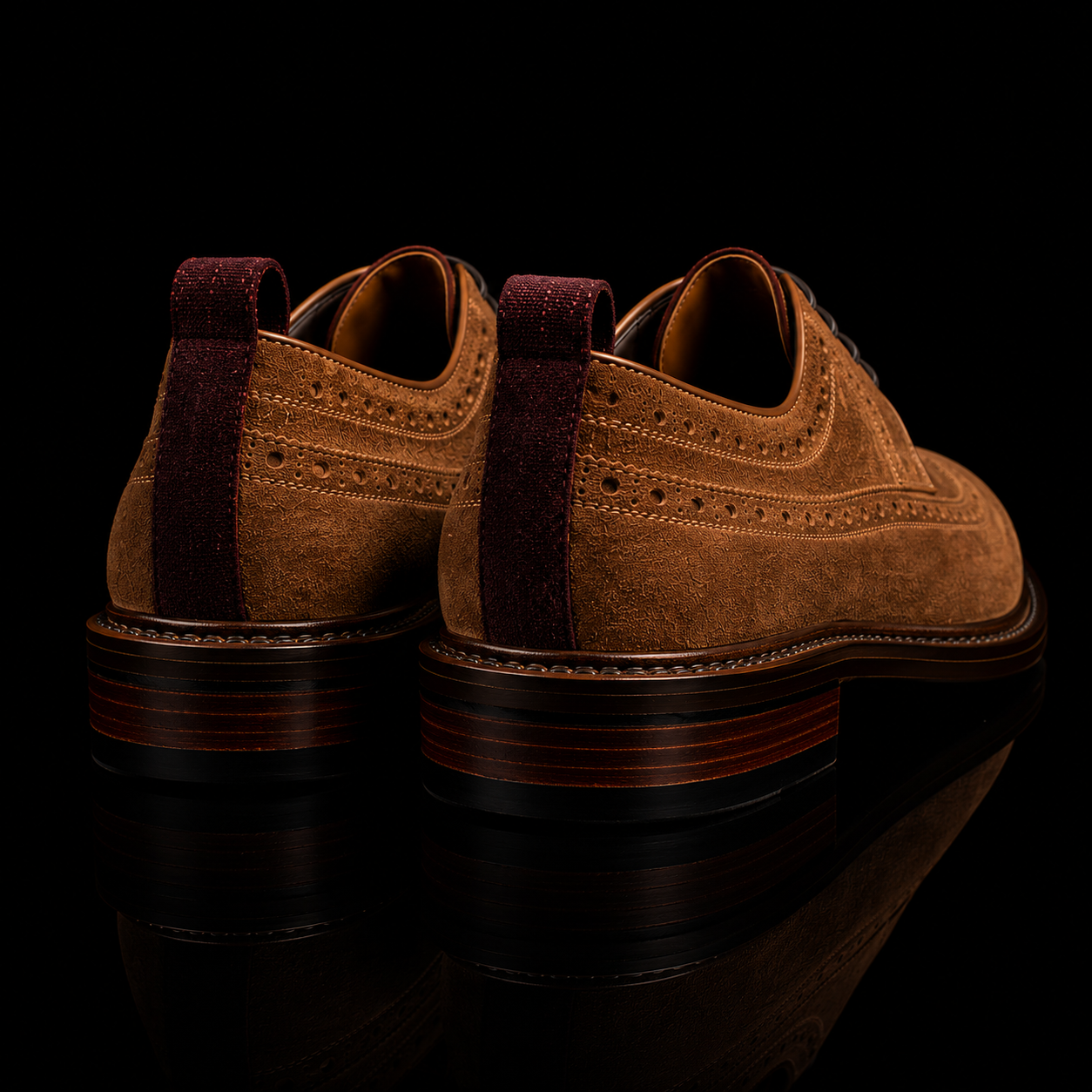 Handmade Men's Brown Suede Leather Oxford Shoes