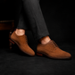 Handmade Men's Brown Suede Leather Oxford Shoes