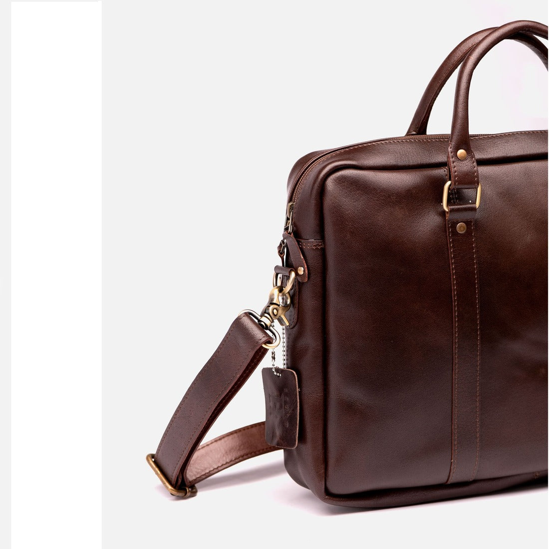 Slim Leather Briefcase 15" - Antique Brown
