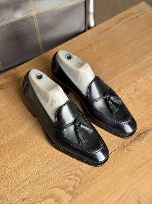 Black tassel loafers