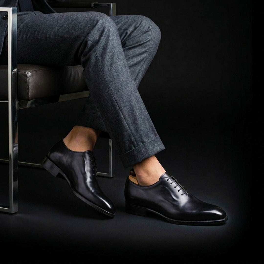 Handmade Men's Black Leather Formal Shoes