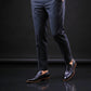 Handmade Men's Black Leather Penny Loafers