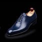Handmade Men's Blue Patina Leather Formal Shoes