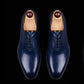 Handmade Men's Blue Patina Leather Formal Shoes
