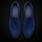 Handmade Men's Blue Suede Leather Moccasin Loafers