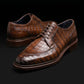 Handmade Men's Brown Alligator Leather Shoes