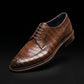 Handmade Men's Brown Alligator Leather Shoes