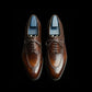 Handmade Men's Brown Patina Leather Dress Shoes
