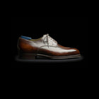 Handmade Men's Brown Patina Leather Dress Shoes