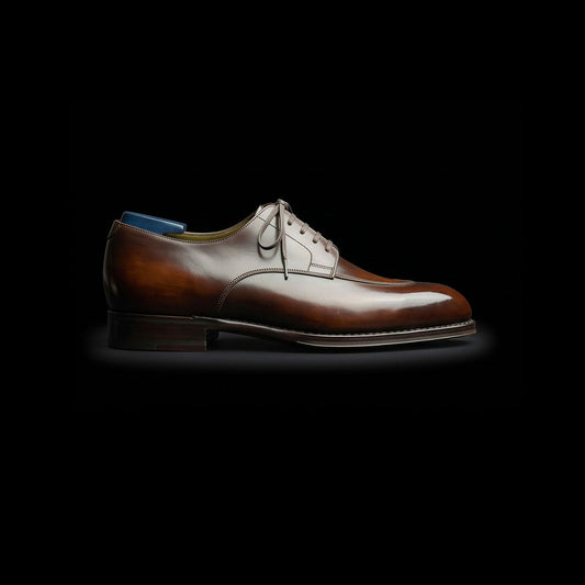 Handmade Men's Brown Patina Leather Dress Shoes