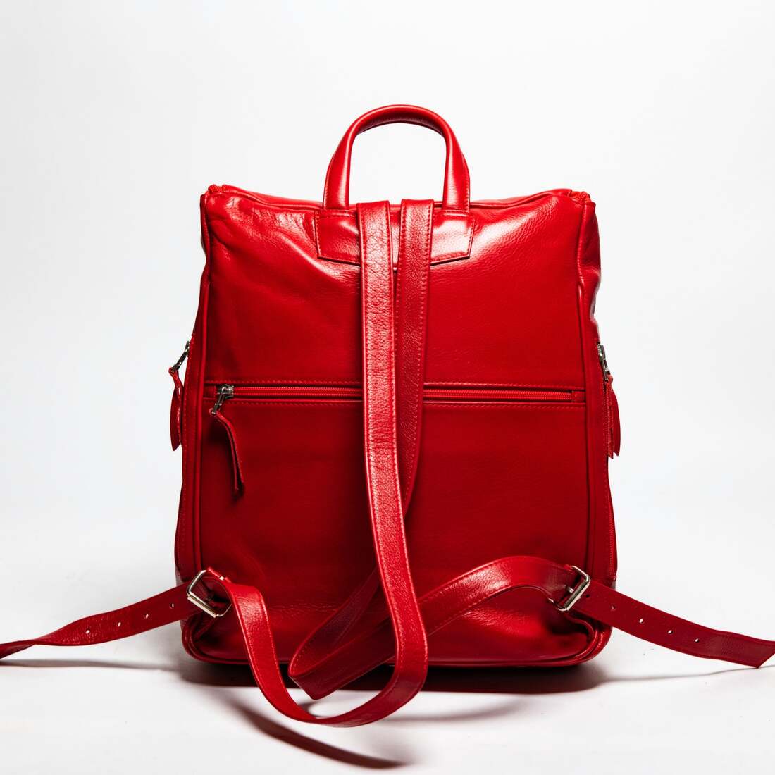 Kelly Leather Backpack - Red