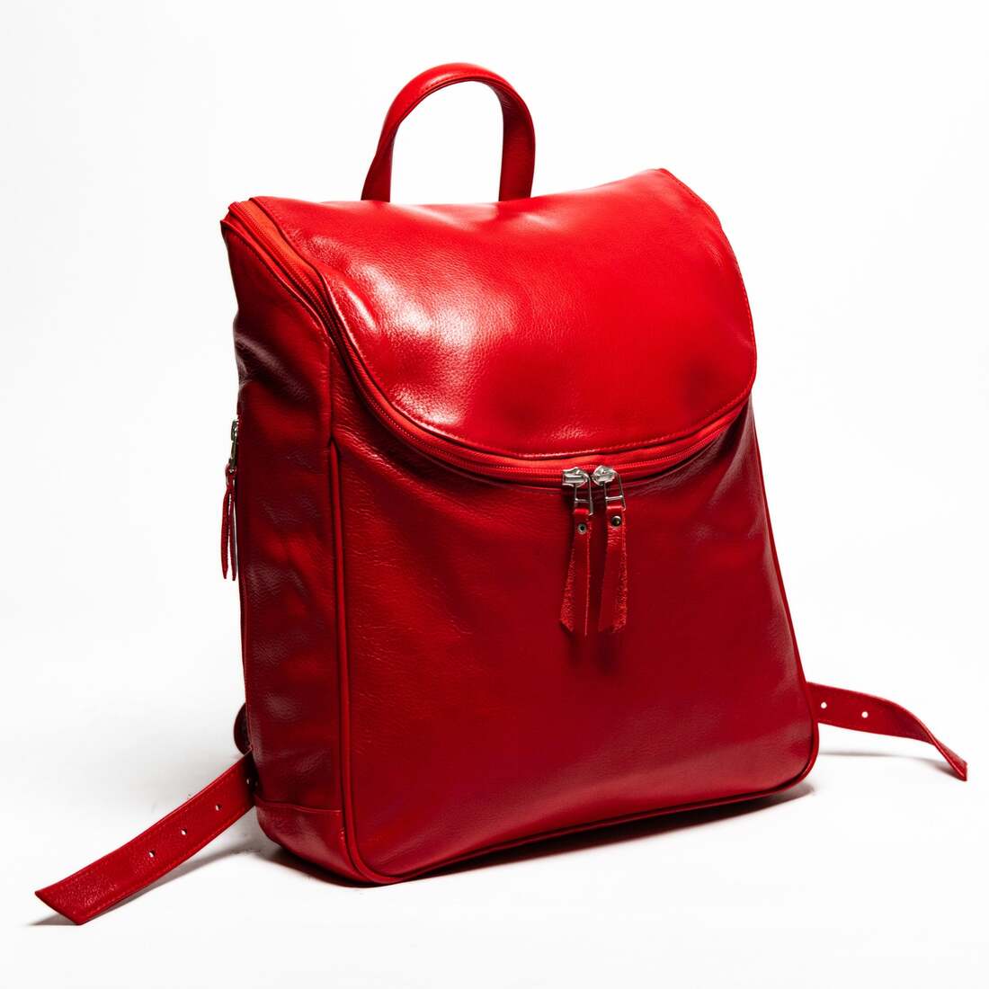 Kelly Leather Backpack - Red