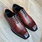 Burgundy Black Whole-Cut Oxfords