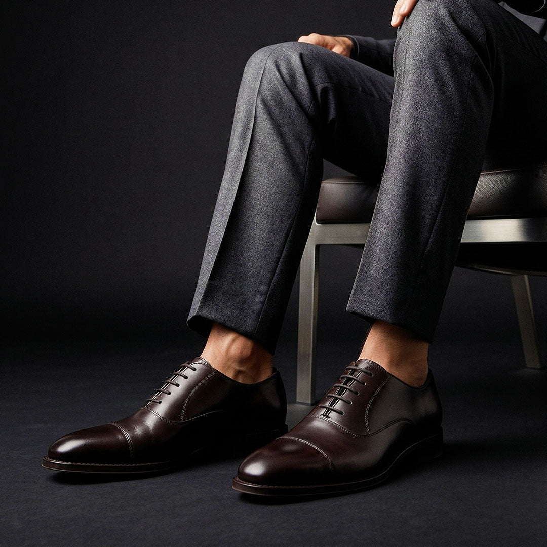 Men's Black Leather Formal Oxford Shoes