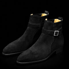 Men's Black Suede Leather Jodhpur Boots