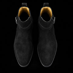 Men's Black Suede Leather Jodhpur Boots
