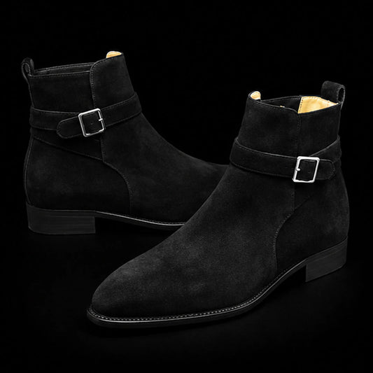 Men's Black Suede Leather Jodhpur Boots