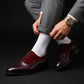 Men's Black & Maroon Suede Leather Oxford Shoes