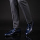 Men's Blue Alligator Texture Leather Tassel Loafers