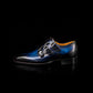 Men's Blue Patina Leather Triple Monk Dress Shoes