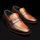 Men's Brown Alligator Leather Penny Loafers