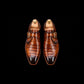 Men's Brown Crocodile Texture Leather Monk Shoes