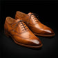 Men's Brown Leather Wingtip Brogue Oxford Shoes