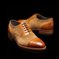 Men's Brown Suede Leather Cap Toe Formal Oxford Shoes