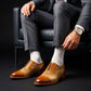 Men's Brown Suede Leather Cap Toe Formal Oxford Shoes