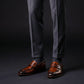Men's Burgundy Patina Leather Penny Loafers