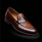 Men's Dual Tone Brown Leather Penny Loafers