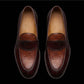 Men's Dual Tone Brown Leather Penny Loafers