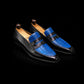 Men's Genuine Black & Blue Leather Penny Loafers