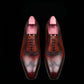 Men's Genuine Brown Leather Wingtip Oxford Shoes