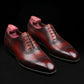 Men's Genuine Brown Leather Wingtip Oxford Shoes