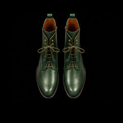 Men's Genuine Green Leather Long Boots