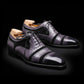 Men's Grey & Black Cap Toe Oxfords