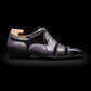 Men's Grey & Black Cap Toe Oxfords