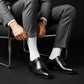 Men's Handmade Black Leather Medallion Toe Shoes