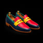 Men's Multi Color Leather Penny Loafers
